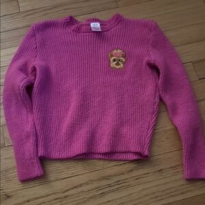 Jo Jo Siwa Pink Sweater with Embroidered Dog Patch